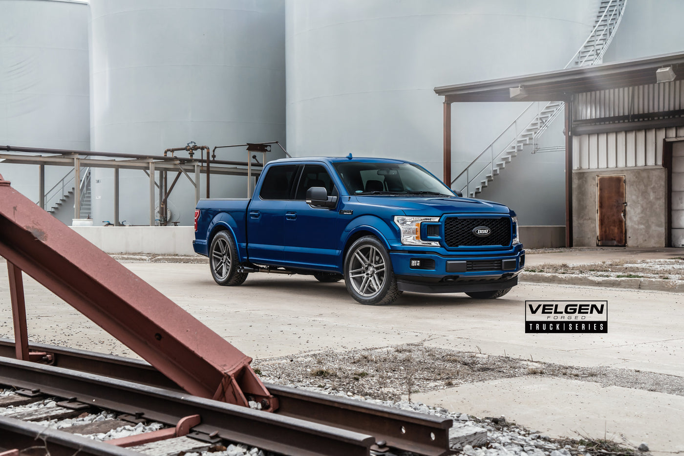 Ford F150 Lowered on Velgen Forged Truck Series  Brushed Titanium  22x10 Whipple Super Charger  Built by DDR