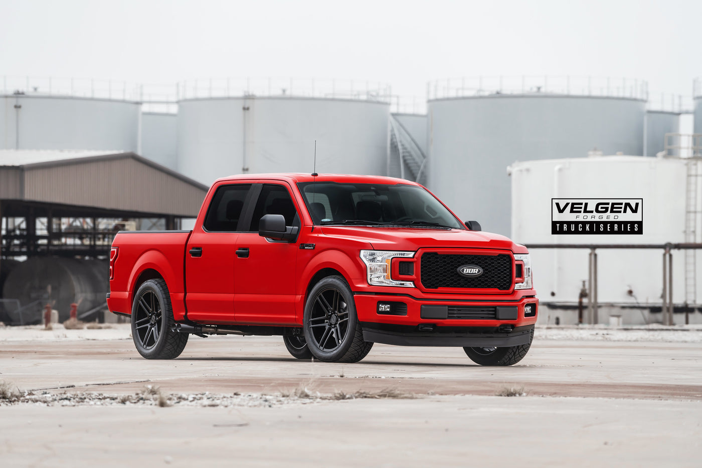 Ford F150  Lowered  Velgen Forged VFT6 Satin Black  22x10 All Around  Whipple Super Charger / Built by DDR