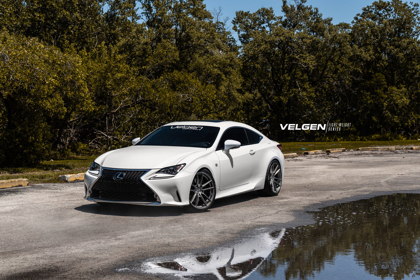 Lexus RC350  F Sport   Lowered on Velgen Wheels VF5 Gloss Gunmetal 20x9 & 20x10.5