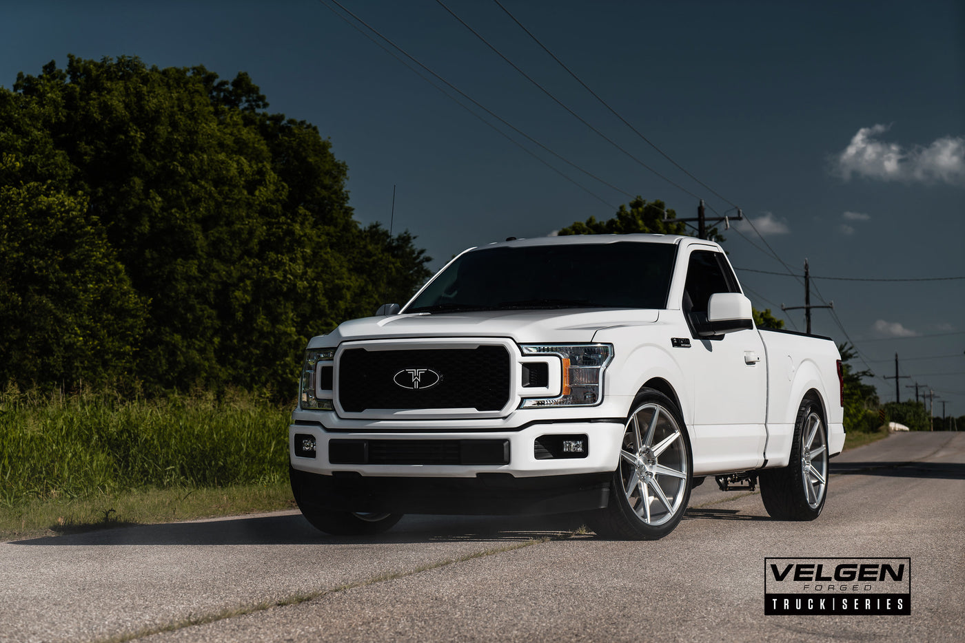 2019 Ford F150 Single Cab / Whipple Blower / Built by DDR Velgen Forged Truck Series 22x10 all around Brushed Clear
