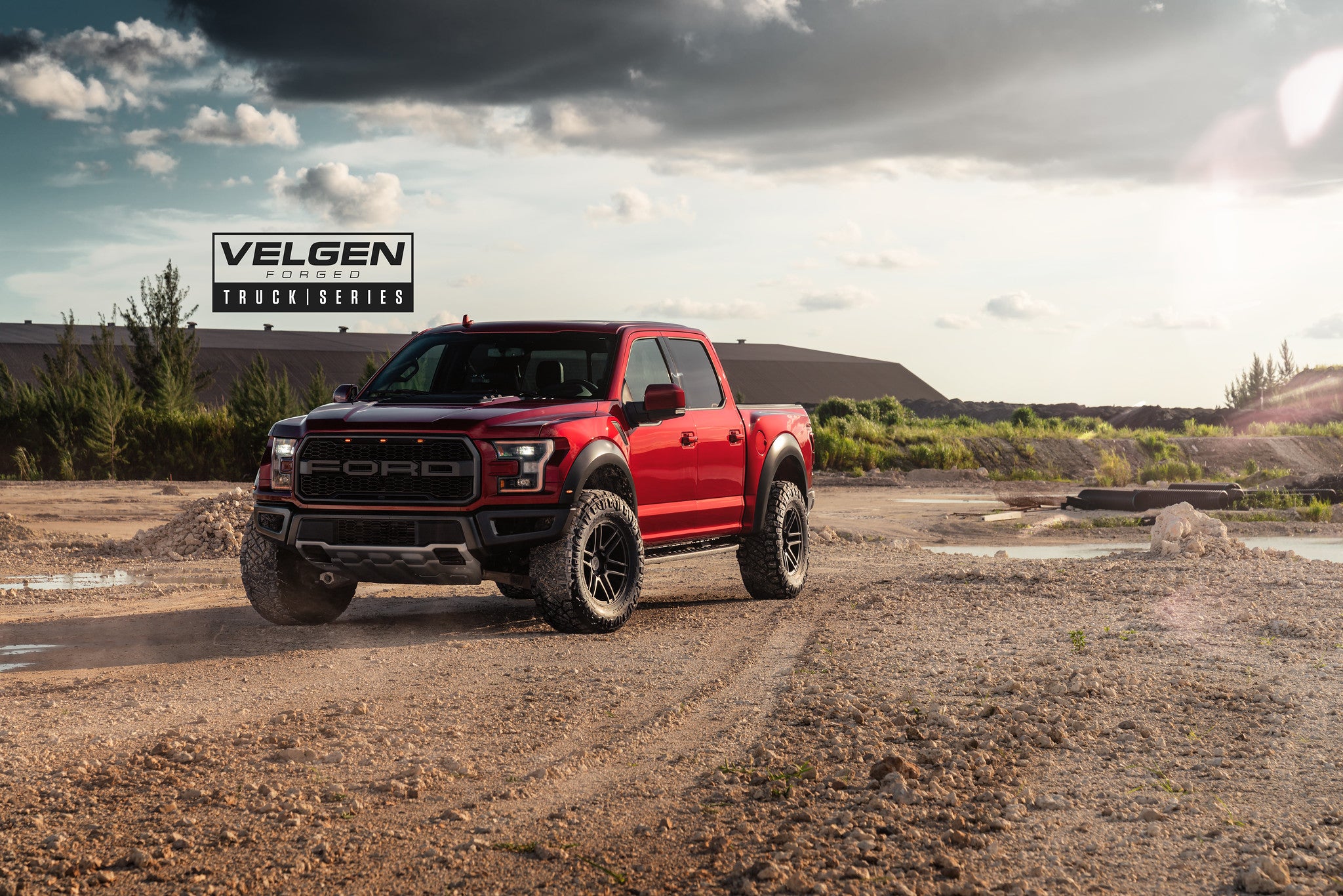 2019 Ford Raptor Ruby Red / Velgen Forged Truck Series VFT6 18x9 Nitto ...