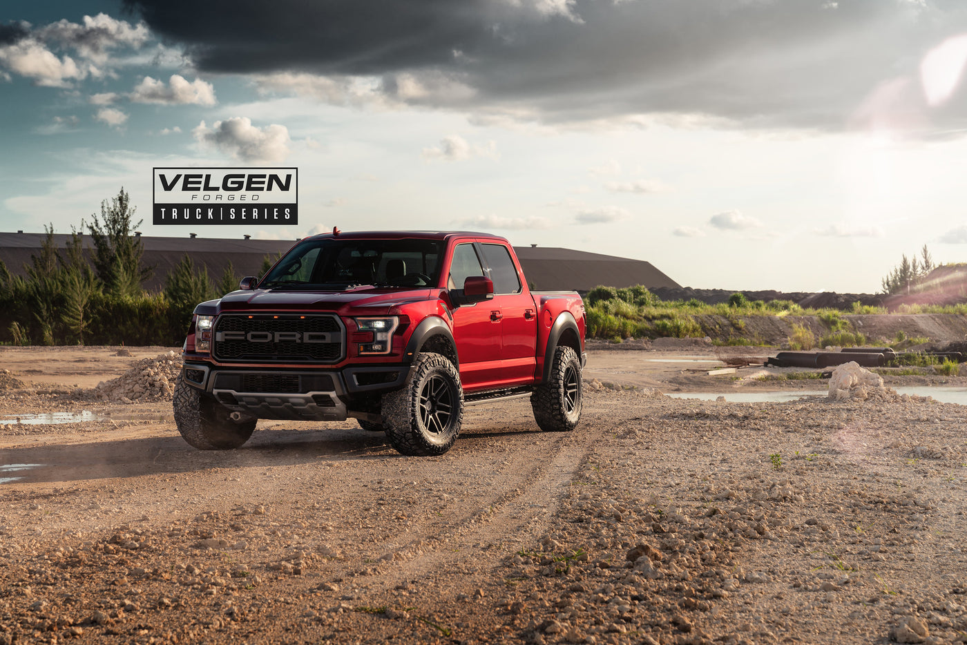 2019 Ford Raptor  Ruby Red / Velgen Forged Truck Series VFT6 18x9 Nitto Ridge Grappler 35x12.5x18 tires