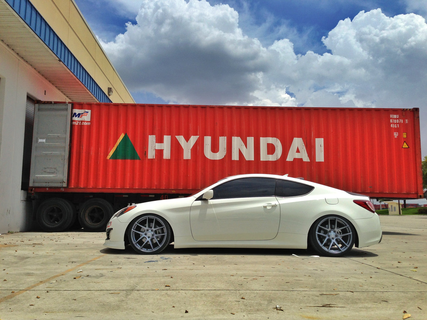 Hyundai Gen Coupe Slammed on VMB5 Matte Gunmetal